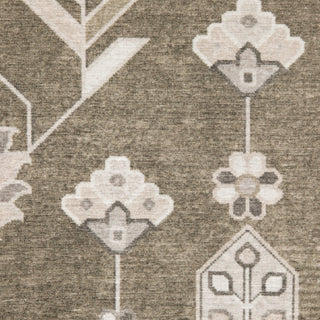 Oriental Weavers Addison ADD07 Brown/ Ivory Machine Washable Area Rug by PRINTS Close-up Image