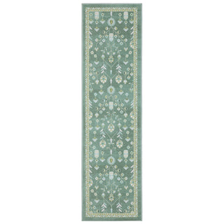 Oriental Weavers Addison ADD08 Teal/ Green Machine Washable Area Rug by PRINTS Runner Image
