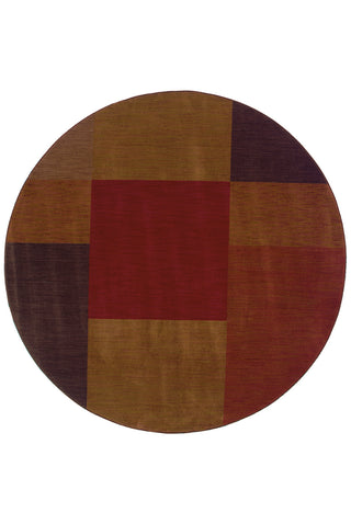 Oriental Weavers Allure 015A1 Red/Brown Area Rug 7' 8 Round Feature