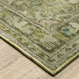 Oriental Weavers Andorra 3709C Green / Gold Area Rug Corner Image