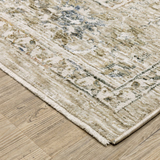 Oriental Weavers Avalon AVA02 Beige/ Blue Area Rug Corner Image