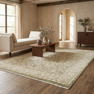 Oriental Weavers Caroline CRL01 Green/ Beige Area Rug Lifestyle Image Feature