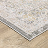 Oriental Weavers Cavett CAV02 Grey/ Orange Area Rug Corner Image