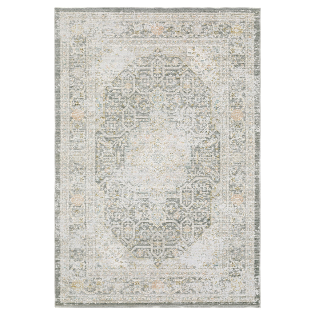 Oriental Weavers Cavett CAV02 Grey/ Orange Area Rug main image