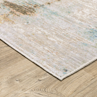 Oriental Weavers Cavett CAV03 Ivory/ Blue Area Rug Corner Image