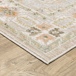 Oriental Weavers Cavett CAV04 Beige/ Blue Area Rug Corner Image