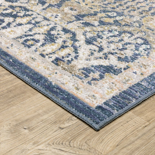 Oriental Weavers Cavett CAV06 Blue/ Gold Area Rug Corner Image