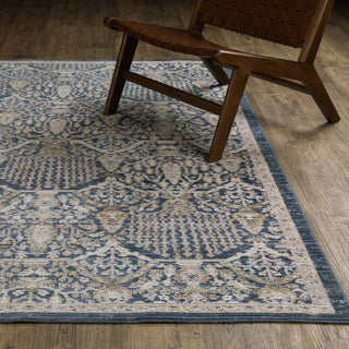 Oriental Weavers Cavett CAV06 Blue/ Gold Area Rug Lifestyle Image Feature