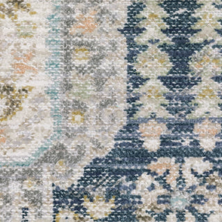 Oriental Weavers Cavett CAV07 Blue/ Gold Area Rug Close-up Image