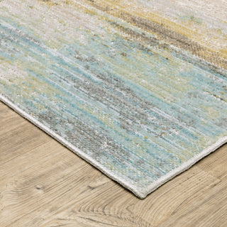 Oriental Weavers Cavett CAV09 Blue/ Beige Area Rug Corner Image