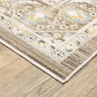 Oriental Weavers Cavett CAV12 Brown/ Blue Area Rug Corner Image
