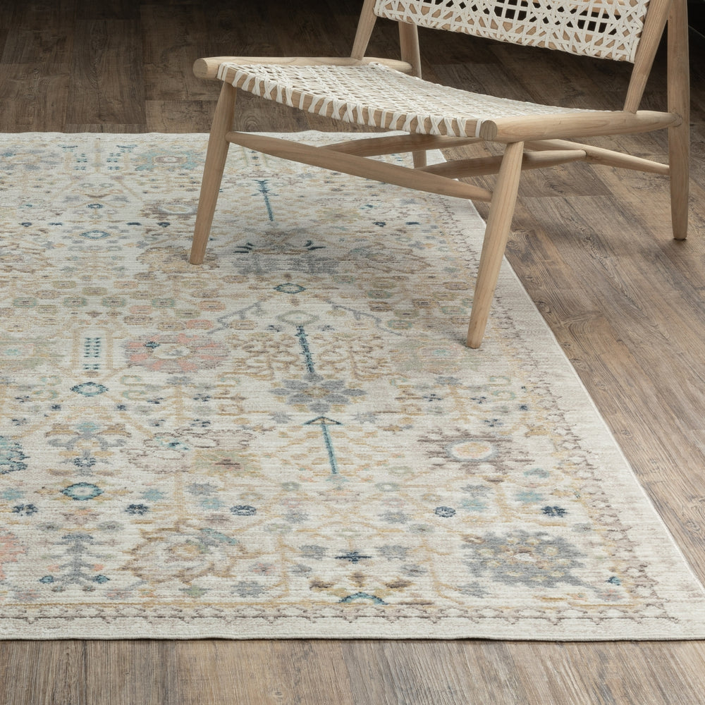 Oriental Weavers Cavett CAV13 Blue/ Pink Area Rug Lifestyle Image Feature