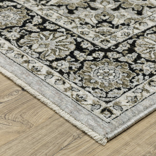 Oriental Weavers Chamberlain CH11L Grey/Black Area Rug Corner Image