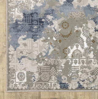 Oriental Weavers Easton 3313Q Beige/Blue Area Rug Corner Image