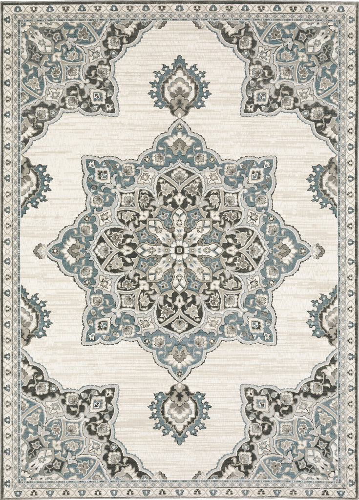 Oriental Weavers ELLINGTON ELL01 Ivory/ Blue Area Rug main image