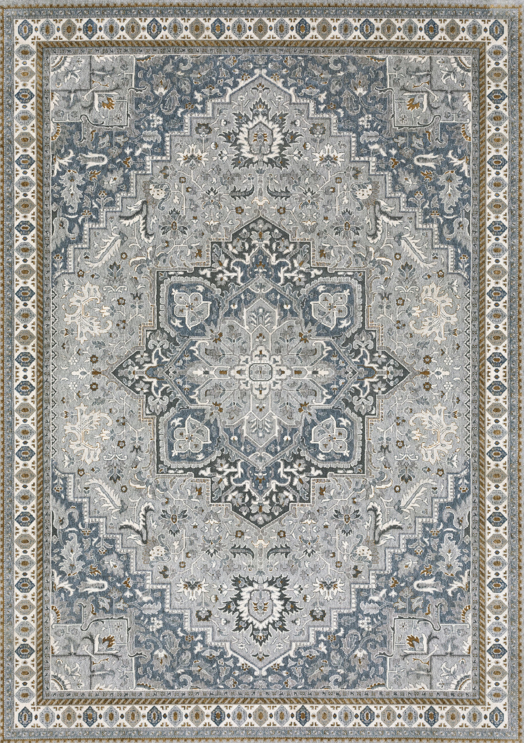 Oriental Weavers ELLINGTON ELL02 Blue/ Grey Area Rug main image