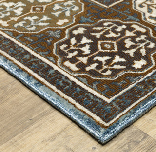 Oriental Weavers ELLINGTON ELL06 Rust/ Blue Area Rug Corner Image