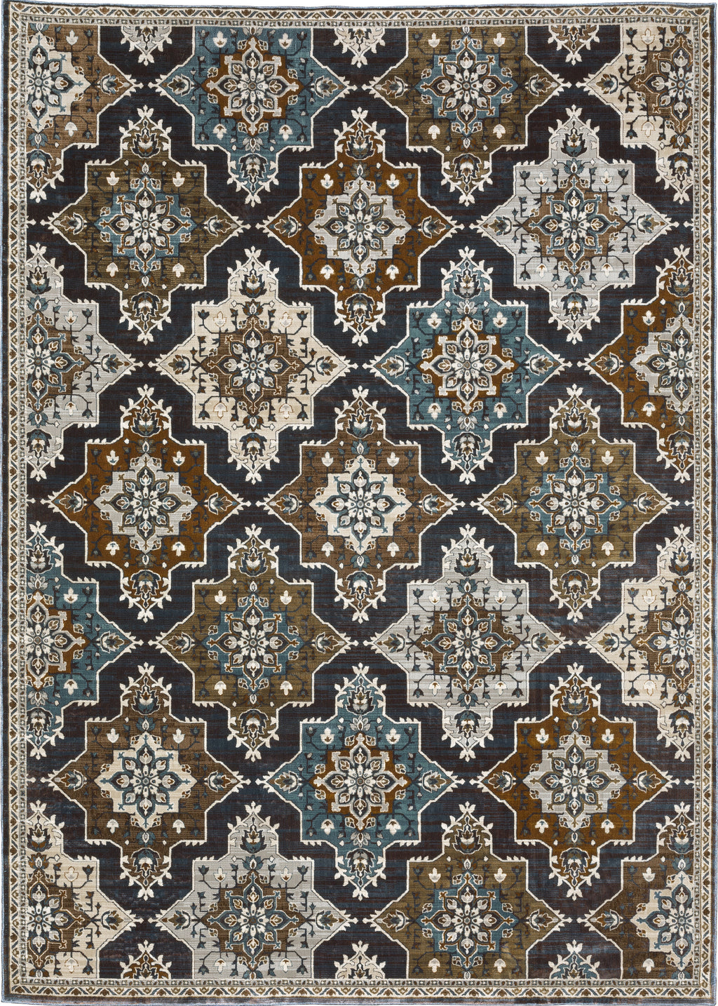 Oriental Weavers ELLINGTON ELL07 Blue/ Rust Area Rug main image