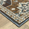 Oriental Weavers ELLINGTON ELL07 Blue/ Rust Area Rug Corner Image