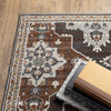 Oriental Weavers ELLINGTON ELL07 Blue/ Rust Area Rug Corner Image