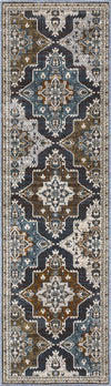 Oriental Weavers ELLINGTON ELL07 Blue/ Rust Area Rug Runner Image