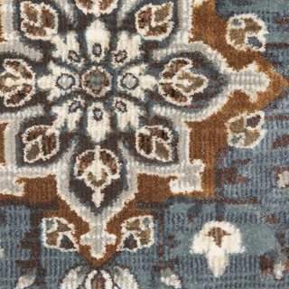 Oriental Weavers ELLINGTON ELL07 Blue/ Rust Area Rug Close-up Image