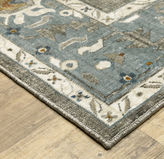 Oriental Weavers ELLINGTON ELL09 Grey/ Blue Area Rug Corner Image