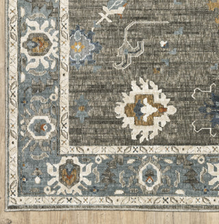 Oriental Weavers ELLINGTON ELL09 Grey/ Blue Area Rug Corner Image