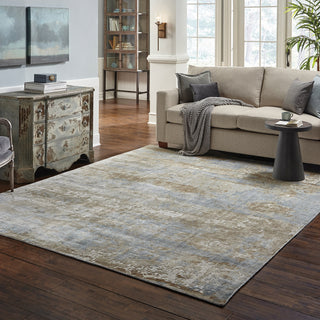 Oriental Weavers Formations 70001 Blue Brown Area Rug Lifestyle Image