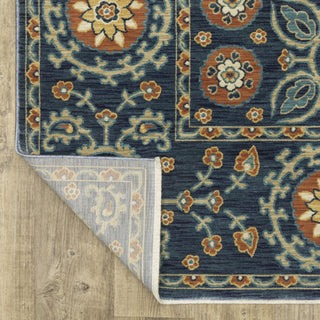 Oriental Weavers Francesca FR11B Blue/Rust Area Rug Backing Image