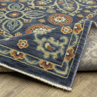 Oriental Weavers Francesca FR11B Blue/Rust Area Rug Backing Image