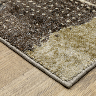 Oriental Weavers Gemma GEM01 Green / Brown Area Rug Corner Image