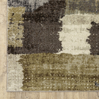 Oriental Weavers Gemma GEM01 Green / Brown Area Rug Corner Image