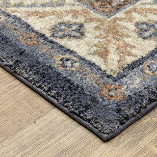 Oriental Weavers Gemma GEM02 Blue / Rust Area Rug Corner Image