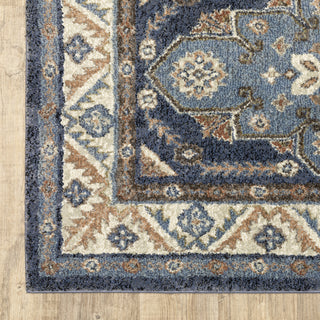 Oriental Weavers Gemma GEM02 Blue / Rust Area Rug Corner Image