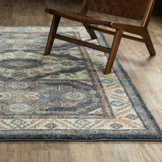 Oriental Weavers Gemma GEM02 Blue / Rust Area Rug Lifestyle Image Feature