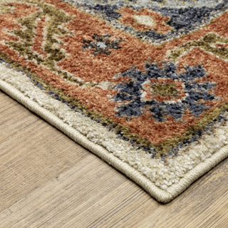 Oriental Weavers Gemma GEM03 Rust / Blue Area Rug Corner Image