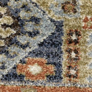 Oriental Weavers Gemma GEM03 Rust / Blue Area Rug Close-up Image