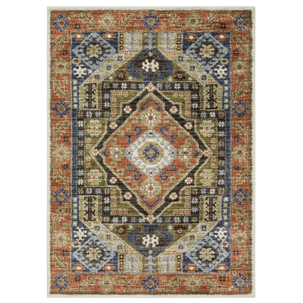 Oriental Weavers Gemma GEM03 Rust / Blue Area Rug main image