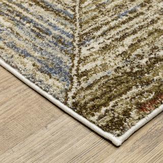 Oriental Weavers Gemma GEM04 Blue / Rust Area Rug Corner Image