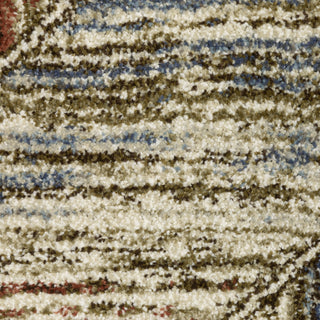 Oriental Weavers Gemma GEM04 Blue / Rust Area Rug Close-up Image