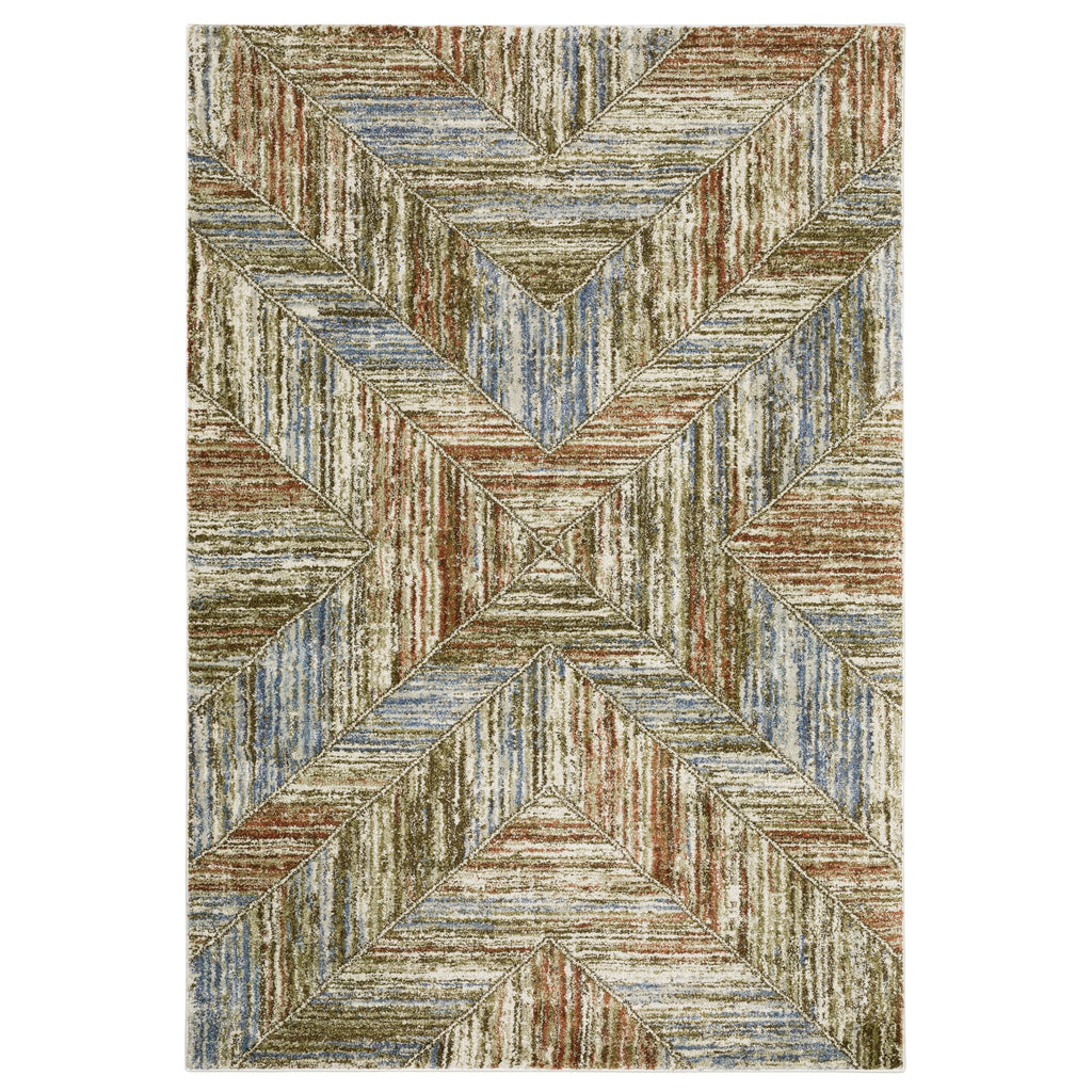 Oriental Weavers Gemma GEM04 Blue / Rust Area Rug main image