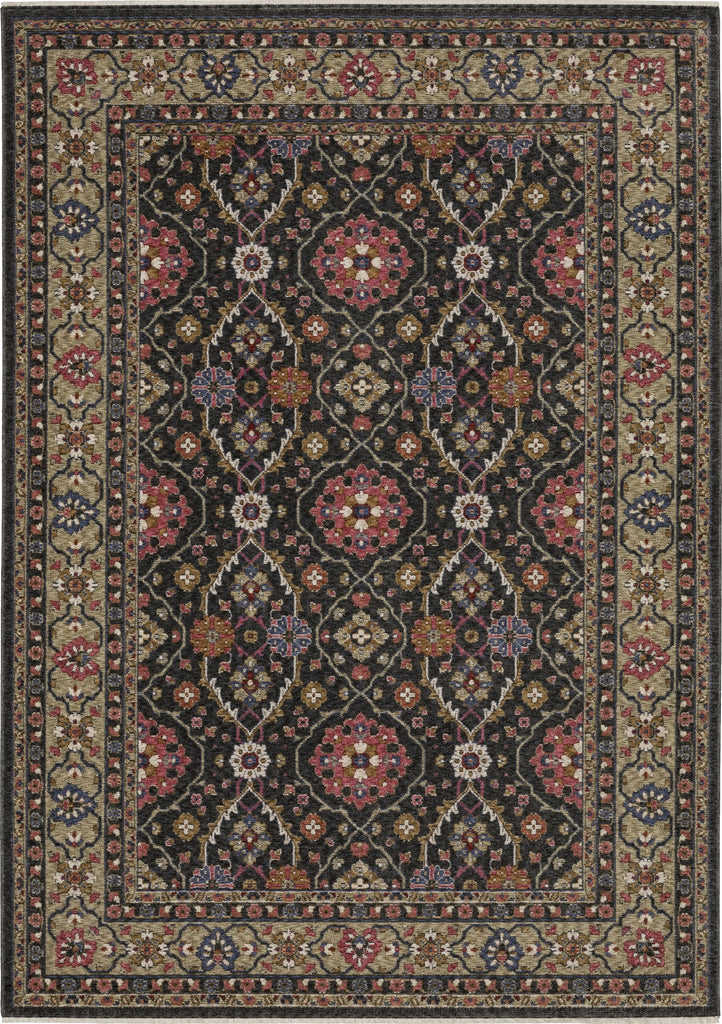 Oriental Weavers Hastings HA07D Charcoal/Pink Area Rug