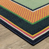 Oriental Weavers Havana HAV03 Green/ Navy Area Rug Corner Image