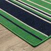 Oriental Weavers Havana HAV05 Green/ Navy Area Rug Corner Image