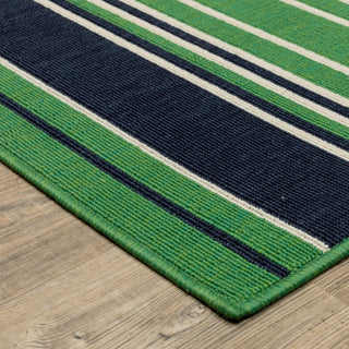 Oriental Weavers Havana HAV05 Green/ Navy Area Rug Corner Image