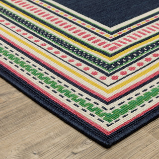 Oriental Weavers Havana HAV06 Navy/ Multi Area Rug Corner Image