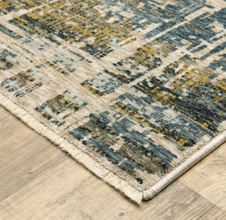 Oriental Weavers HAYDEN HAY05 Blue/ Gold Area Rug Corner Image