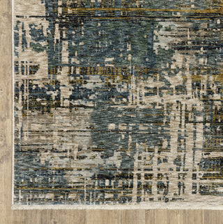 Oriental Weavers HAYDEN HAY05 Blue/ Gold Area Rug Corner Image