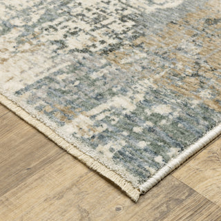 Oriental Weavers HAYDEN HAY08 Beige/ Blue Area Rug Corner Image